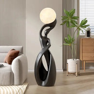 Lady of Globe Artistic Floor Lamp – Iron Body, Self-Contained Installation-MinimalisticDecor.com