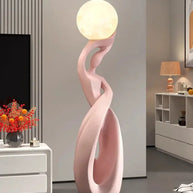Lady of Globe Artistic Floor Lamp – Iron Body, Self-Contained Installation-MinimalisticDecor.com