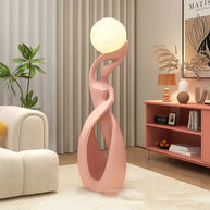 Lady of Globe Artistic Floor Lamp – Iron Body, Self-Contained Installation-MinimalisticDecor.com