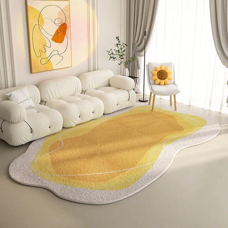 Lamb Wool Oval Kitten Touch Carpet: Cozy Elegance-MinimalisticDecor.com