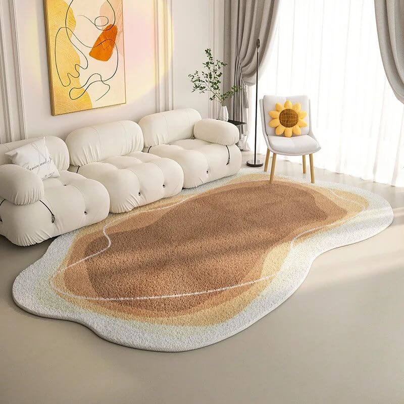 Lamb Wool Oval Kitten Touch Carpet: Cozy Elegance-MinimalisticDecor.com