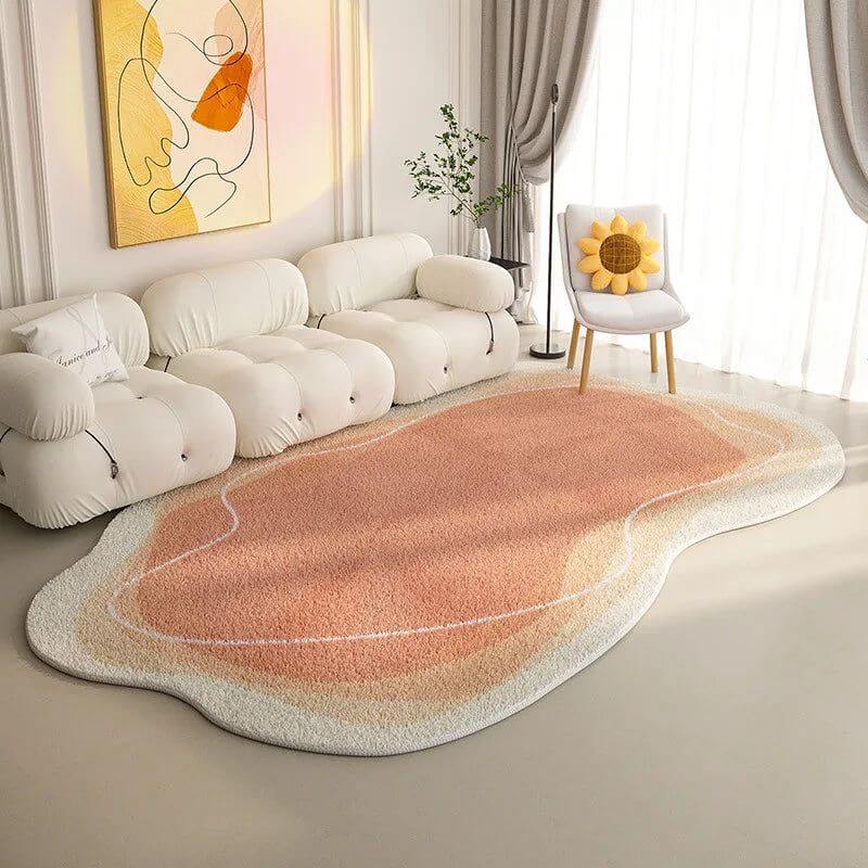 Lamb Wool Oval Kitten Touch Carpet: Cozy Elegance-MinimalisticDecor.com