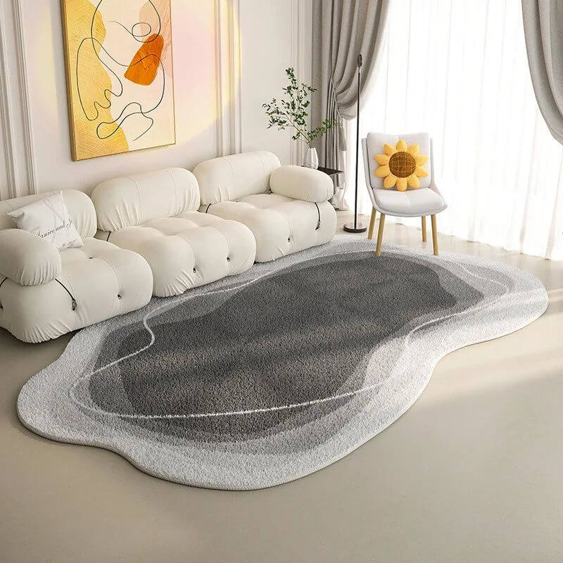 Lamb Wool Oval Kitten Touch Carpet: Cozy Elegance-MinimalisticDecor.com