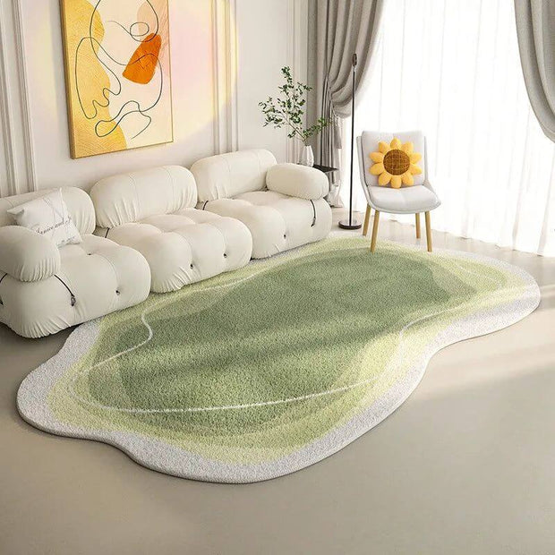 Lamb Wool Oval Kitten Touch Carpet: Cozy Elegance-MinimalisticDecor.com