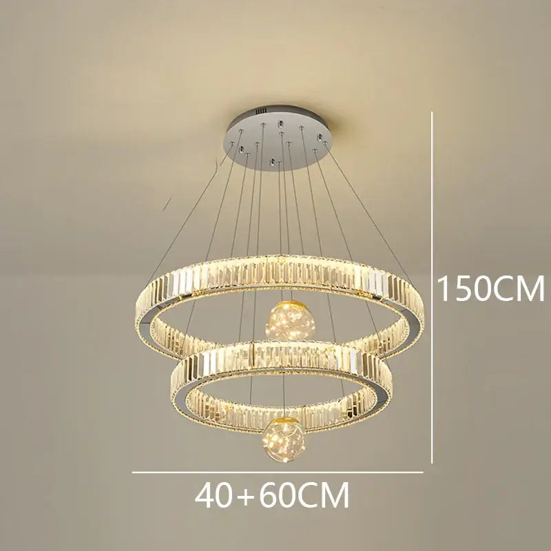 Large Swirl Crystal Ring Chandelier – Modern Pendant Lighting for High Ceilings-MinimalisticDecor.com