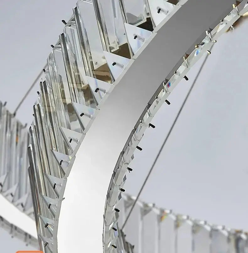 Large Swirl Crystal Ring Chandelier – Modern Pendant Lighting for High Ceilings-MinimalisticDecor.com