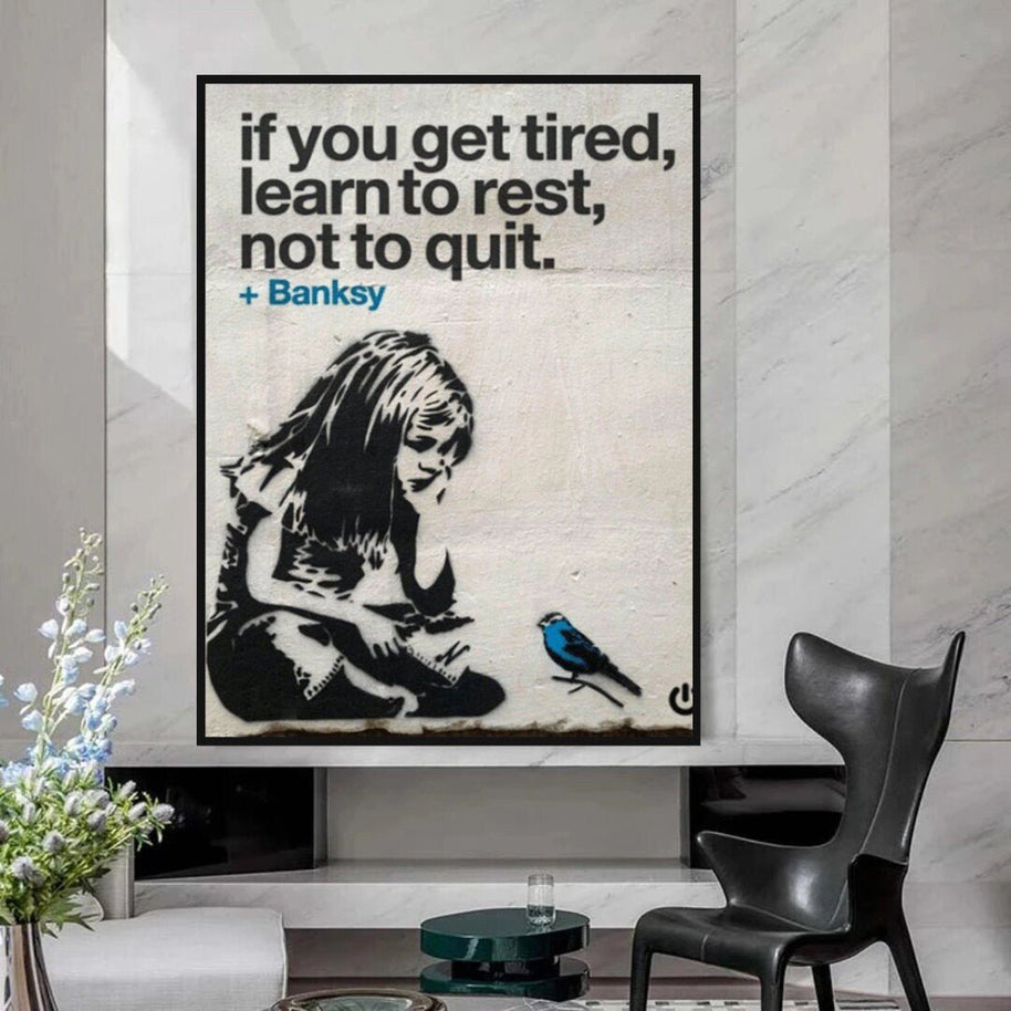 Learn to Rest Canvas Wall Art - Discover Banksy-MinimalisticDecor.com