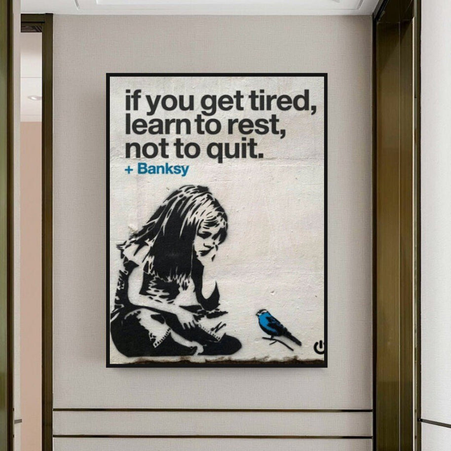 Learn to Rest Canvas Wall Art - Discover Banksy-MinimalisticDecor.com