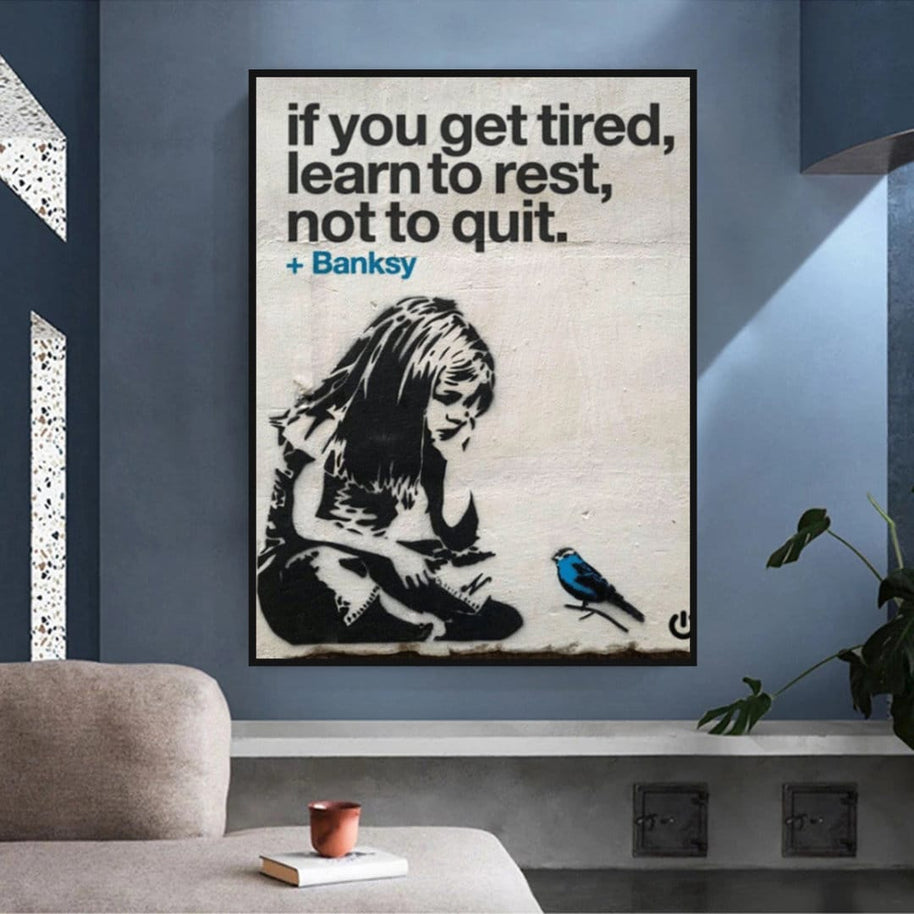 Learn to Rest Canvas Wall Art - Discover Banksy-MinimalisticDecor.com