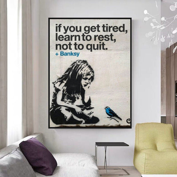 Learn to Rest Canvas Wall Art - Discover Banksy-MinimalisticDecor.com