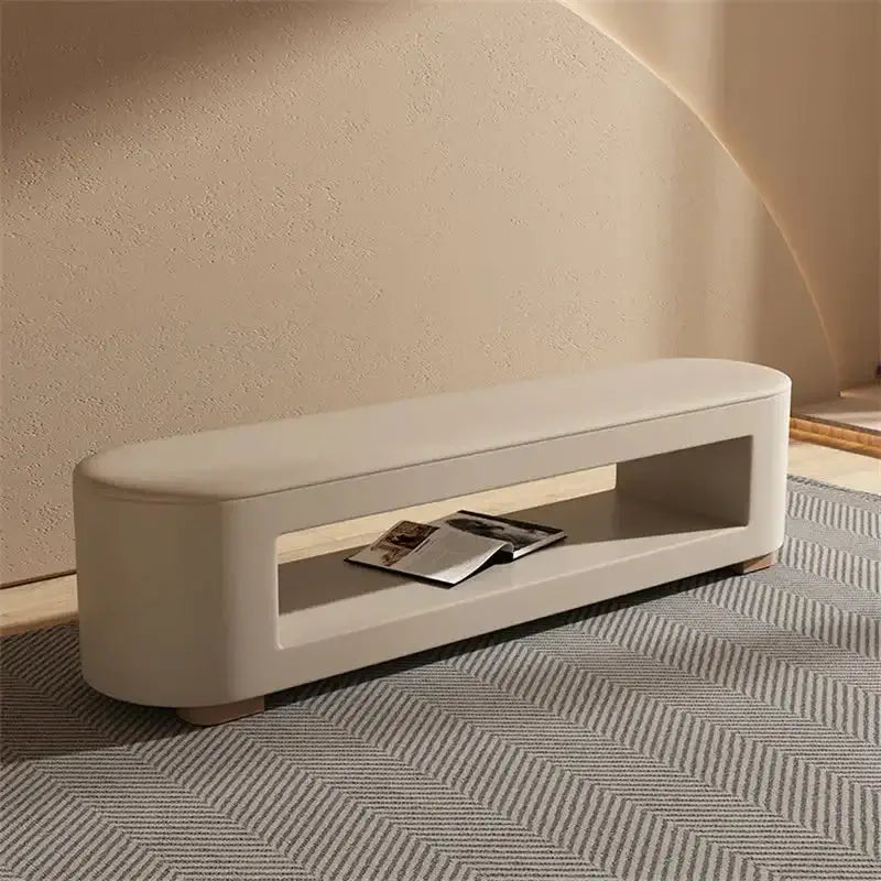 Leather Shoe Changing Bench – Synthetic Leather Upholstery-MinimalisticDecor.com