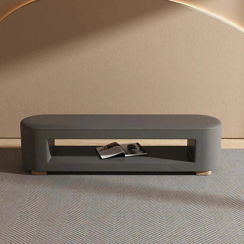 Leather Shoe Changing Bench – Synthetic Leather Upholstery-MinimalisticDecor.com