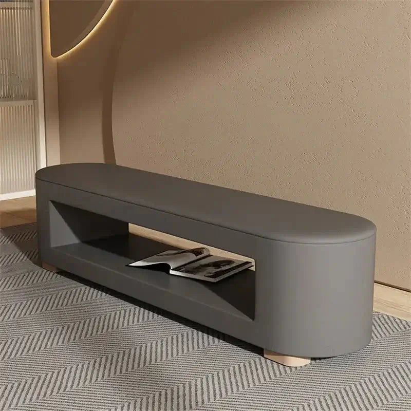 Leather Shoe Changing Bench – Synthetic Leather Upholstery-MinimalisticDecor.com