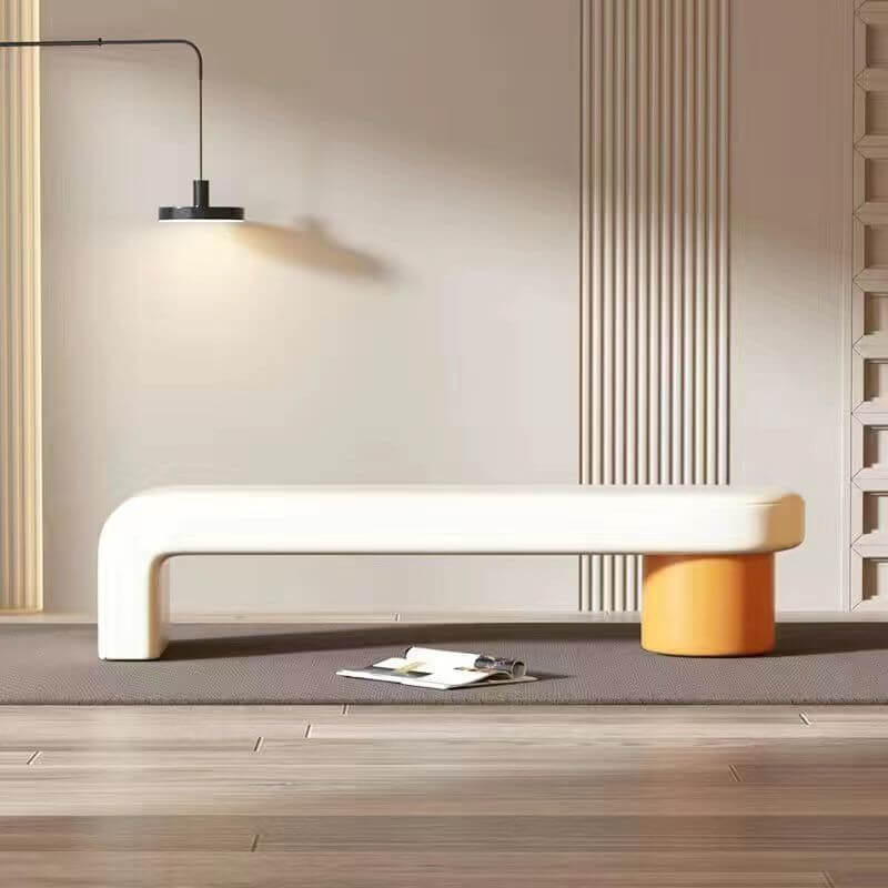 Leather Shoe Changing Bench with Cushion – Stylish & Functional Entryway Seat-MinimalisticDecor.com