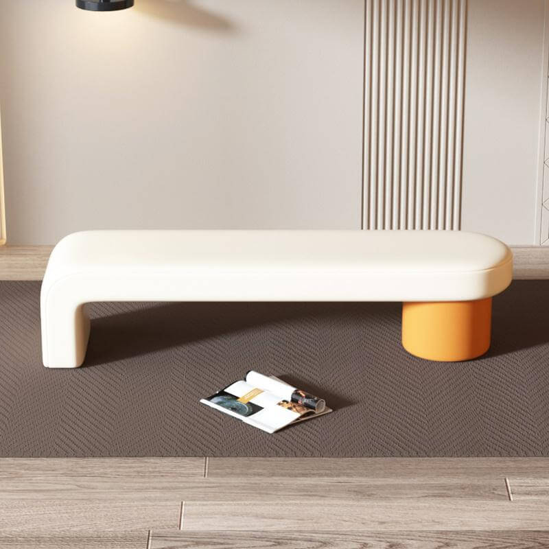 Leather Shoe Changing Bench with Cushion – Stylish & Functional Entryway Seat-MinimalisticDecor.com