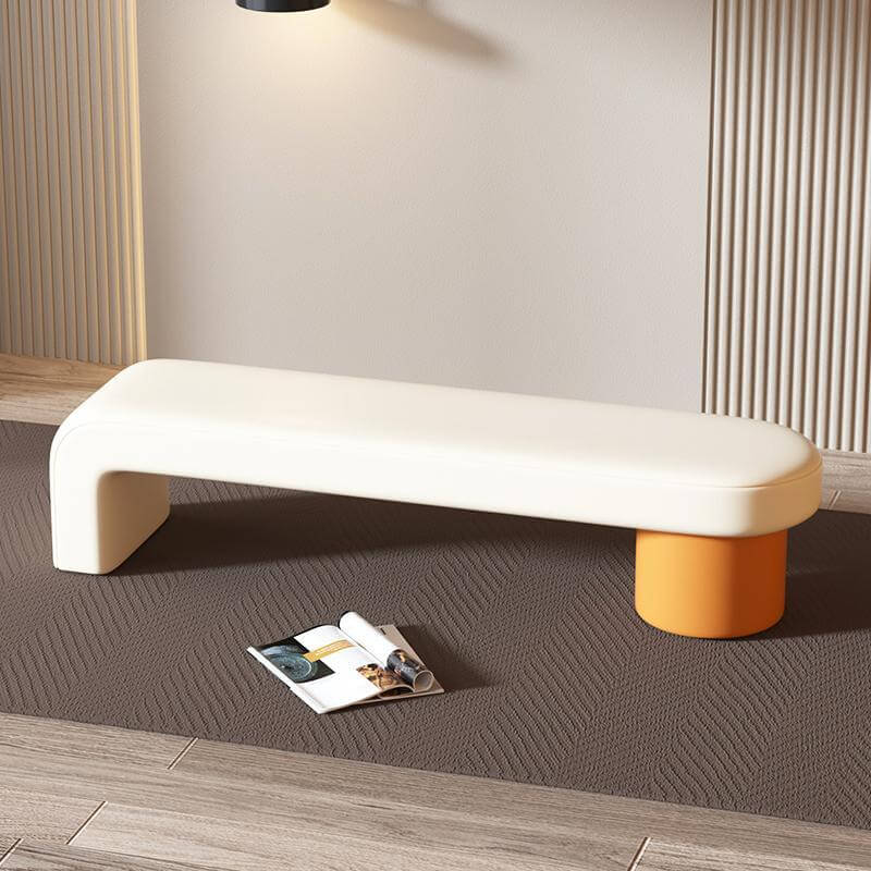 Leather Shoe Changing Bench with Cushion – Stylish & Functional Entryway Seat-MinimalisticDecor.com
