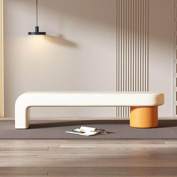 Leather Shoe Changing Bench with Cushion – Stylish & Functional Entryway Seat-MinimalisticDecor.com