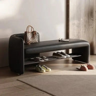 Leather Shoe Changing Stool with Iron Base – Stylish, Durable & Customizable-MinimalisticDecor.com