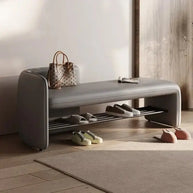 Leather Shoe Changing Stool with Iron Base – Stylish, Durable & Customizable-MinimalisticDecor.com