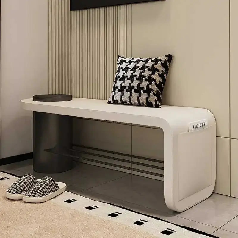 Leather Shoe Stool Bench – Synthetic Leather-MinimalisticDecor.com