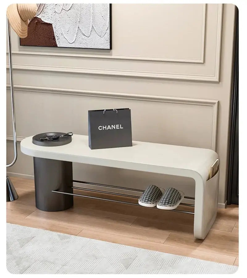 Leather Shoe Stool Bench – Synthetic Leather-MinimalisticDecor.com