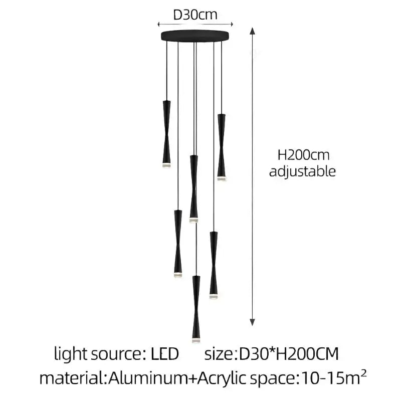 LED Attic Bend Tubes Chandelier Lighting-MinimalisticDecor.com