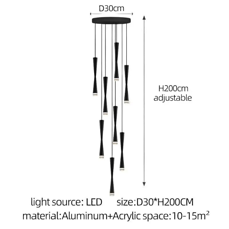 LED Attic Bend Tubes Chandelier Lighting-MinimalisticDecor.com