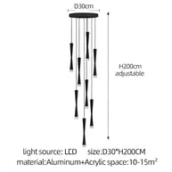 LED Attic Bend Tubes Chandelier Lighting-MinimalisticDecor.com