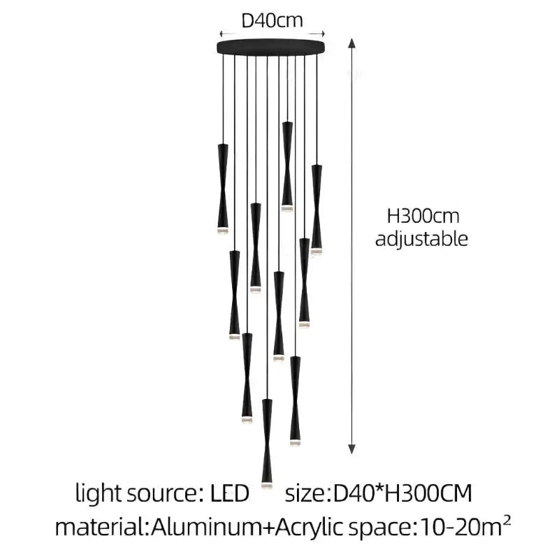 LED Attic Bend Tubes Chandelier Lighting-MinimalisticDecor.com