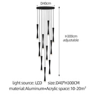 LED Attic Bend Tubes Chandelier Lighting-MinimalisticDecor.com