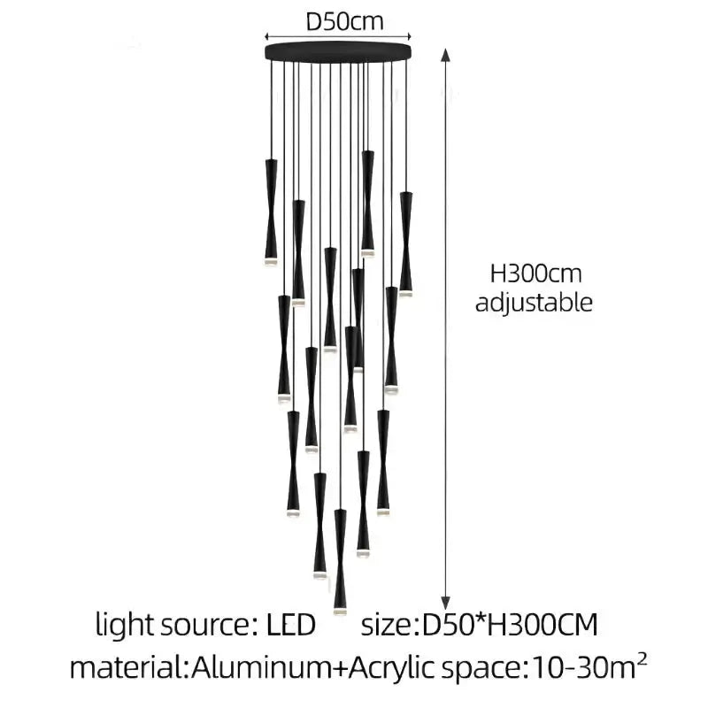 LED Attic Bend Tubes Chandelier Lighting-MinimalisticDecor.com
