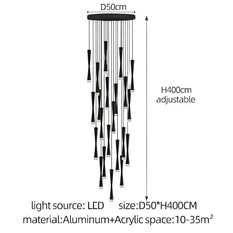 LED Attic Bend Tubes Chandelier Lighting-MinimalisticDecor.com