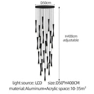 LED Attic Bend Tubes Chandelier Lighting-MinimalisticDecor.com