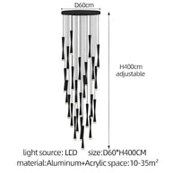 LED Attic Bend Tubes Chandelier Lighting-MinimalisticDecor.com