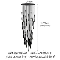 LED Attic Bend Tubes Chandelier Lighting-MinimalisticDecor.com