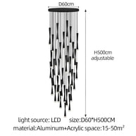 LED Attic Bend Tubes Chandelier Lighting-MinimalisticDecor.com