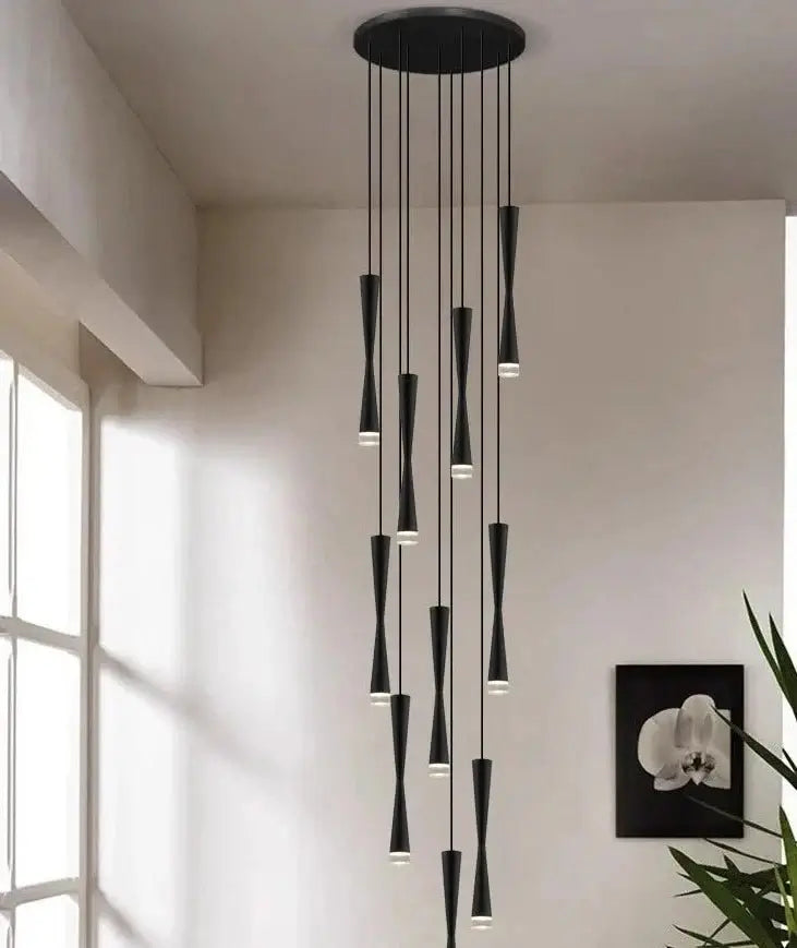 LED Attic Bend Tubes Chandelier Lighting-MinimalisticDecor.com