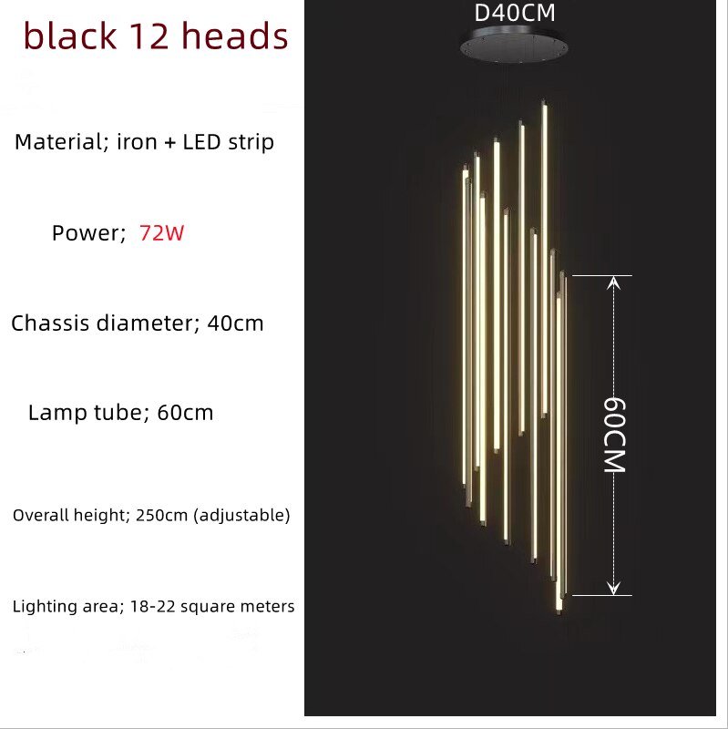 LED Bars Staircase Chandelier: Illuminate Your Space-MinimalisticDecor.com