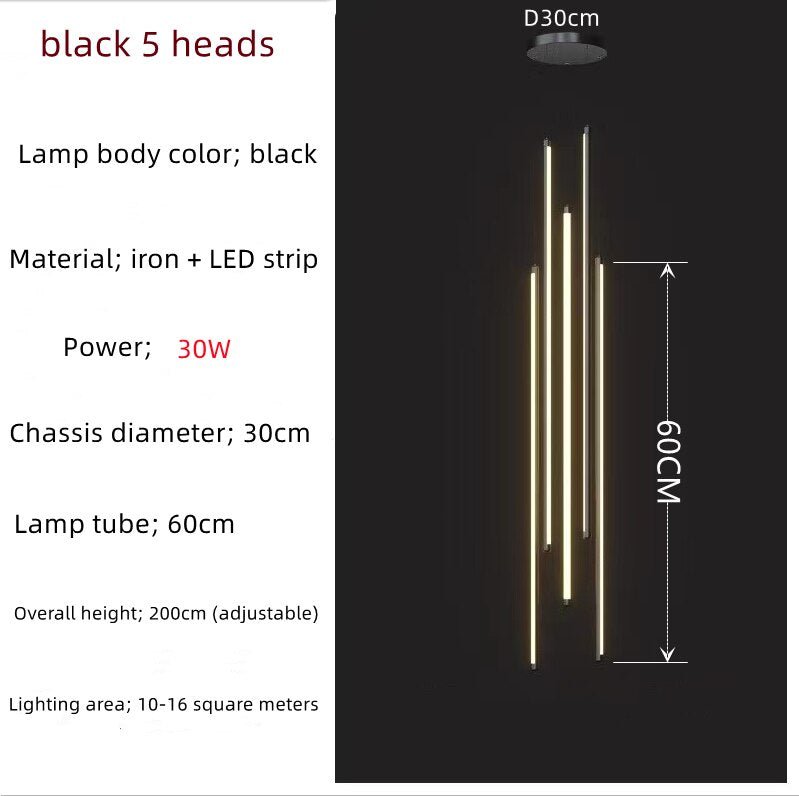LED Bars Staircase Chandelier: Illuminate Your Space-MinimalisticDecor.com