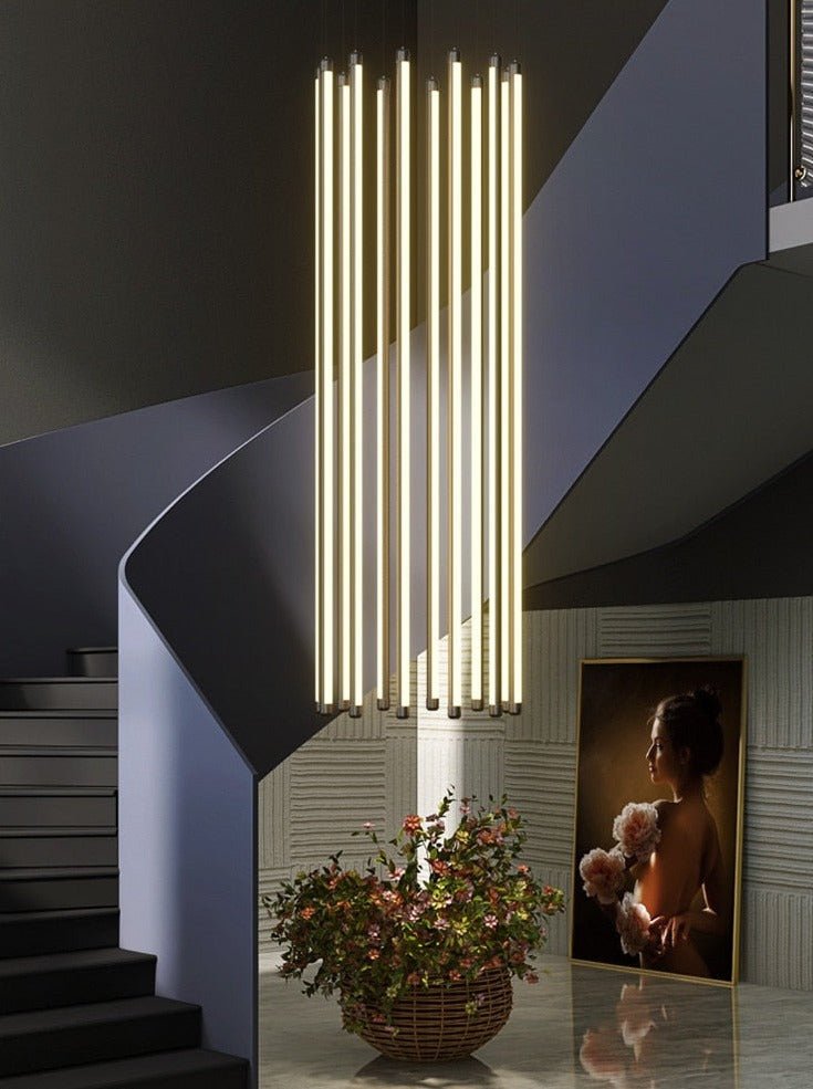 LED Bars Staircase Chandelier: Illuminate Your Space-MinimalisticDecor.com
