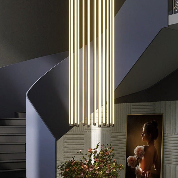 LED Bars Staircase Chandelier: Illuminate Your Space-MinimalisticDecor.com