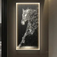 LED Horse Painting - Italian Abstract Decoration-MinimalisticDecor.com