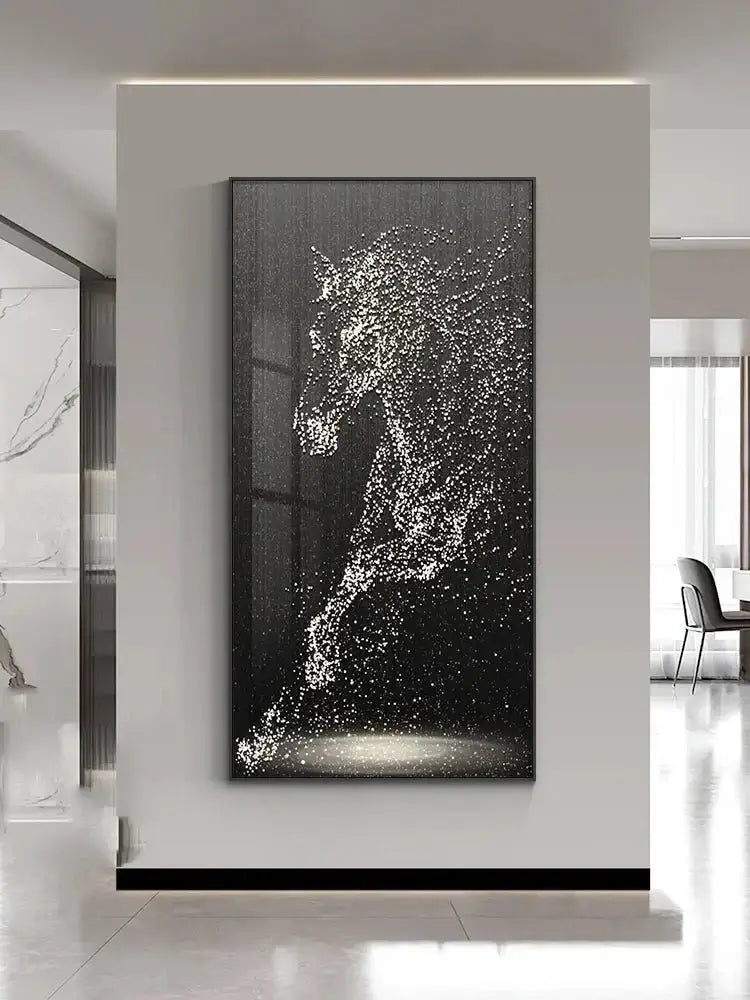 LED Horse Painting - Italian Abstract Decoration-MinimalisticDecor.com