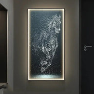 LED Horse Painting - Italian Abstract Decoration-MinimalisticDecor.com