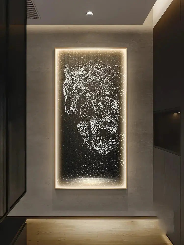 LED Horse Painting - Italian Abstract Decoration-MinimalisticDecor.com