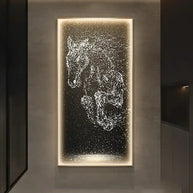 LED Horse Painting - Italian Abstract Decoration-MinimalisticDecor.com
