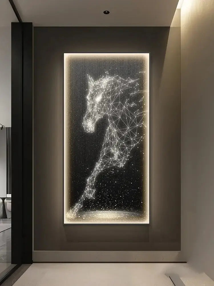 LED Horse Painting - Italian Abstract Decoration-MinimalisticDecor.com