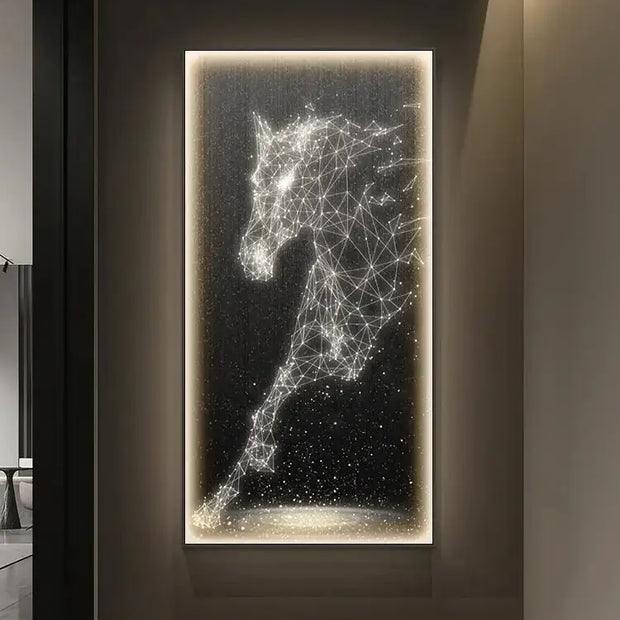 LED Horse Painting - Italian Abstract Decoration-MinimalisticDecor.com