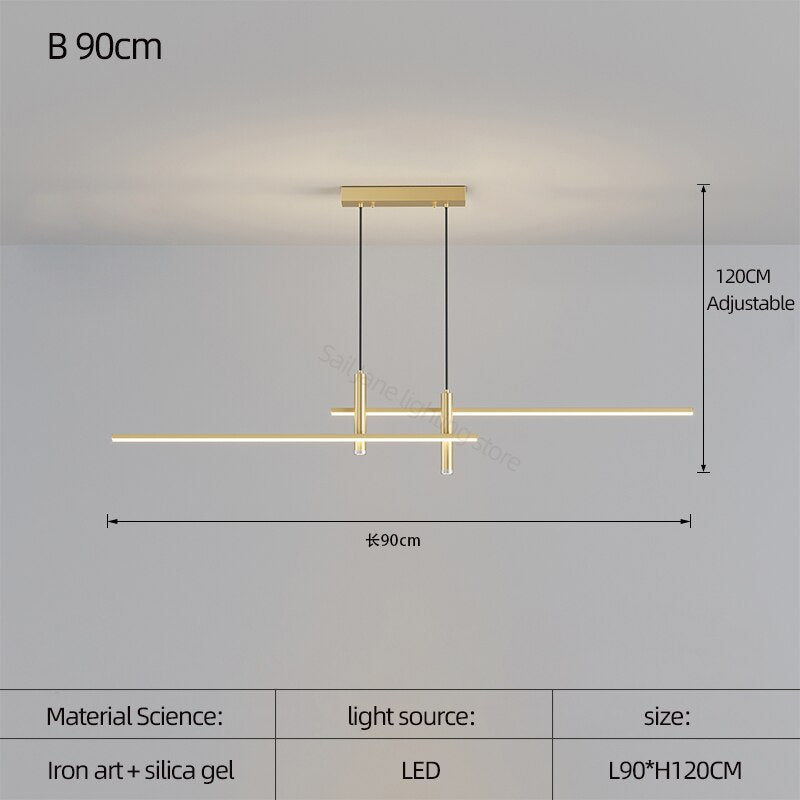 LED Strip Line Chandelier Light-MinimalisticDecor.com