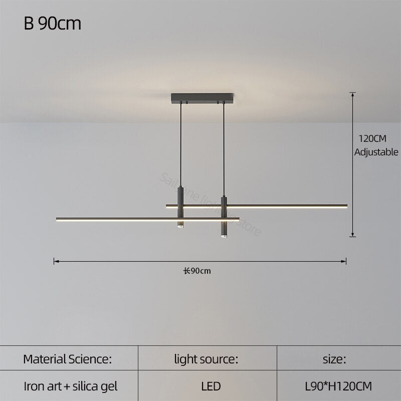 LED Strip Line Chandelier Light-MinimalisticDecor.com